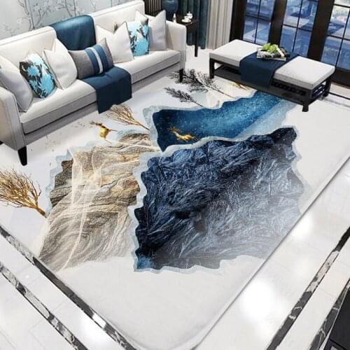 Landscape Carpet Modern Anti-Slip Mats Mountain Indoor Decoration Doormat Elk Carpet Pad Outdoor Kitchen Home 40x60cm Mat Rug