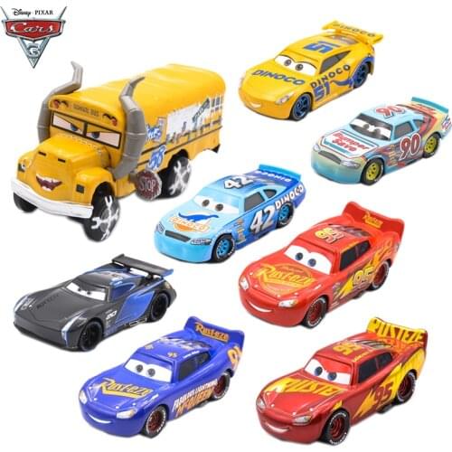 1:55 Disney Pixar Cars 3 New Roles Storm Jackson Lighting McQueen Miss Fritter Cruz Ramirez Metal Car Toys Boy Birthdays Gift
