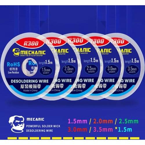MECHANIC Desoldering Wire 1.5/2.0/2.5/3.0/3.5mm Solder Wick Remover Desoldering Braid BGA Soldering Repair Tools