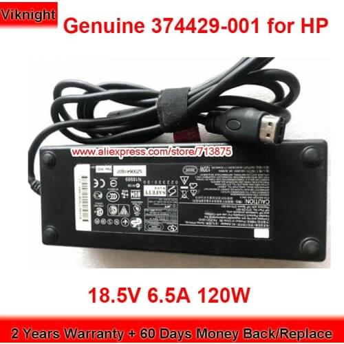 Genuine 374429-001 18.5V 6.5A 120W AC Adapter for HP Pavilion zv6148ea zv6010us R4115US R4125CA Laptop Power Supply