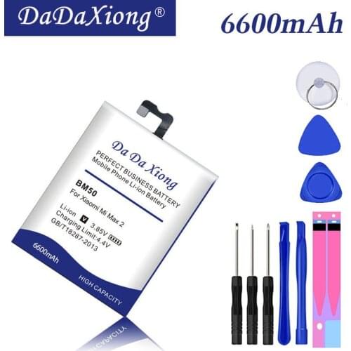 2020 Da Da Xiong Original Replacement Battery For Xiaomi Mi Max 2 Max2 BM50 Genuine Phone Battery 6600mAh