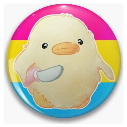 Pansexual Pride Duck With Knife Soft Button Pin Lover Decor Lapel Pin Clothes Jewelry Women Funny Gift Hat Cute Creative