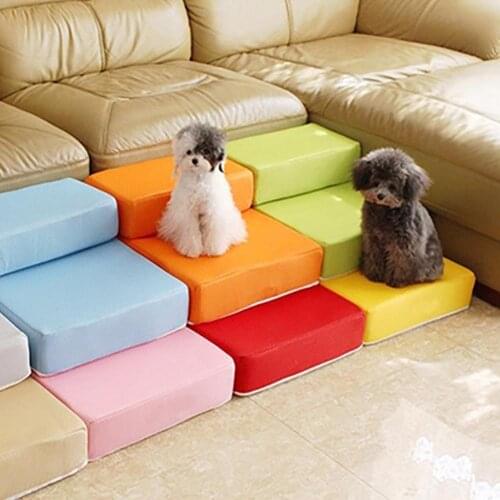 Portable 2-Step Mesh Folding Pet Dog Ramp Stairs Comfortable Puppy Cat Animal Mat Bed House Cushion