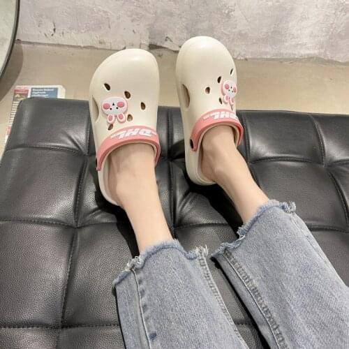 Sandals Women Summer New Fashion Womens Sandals 2021 Simple Hollowed-out Upper Rabbit Applique Decoration Cute All-match Sweet