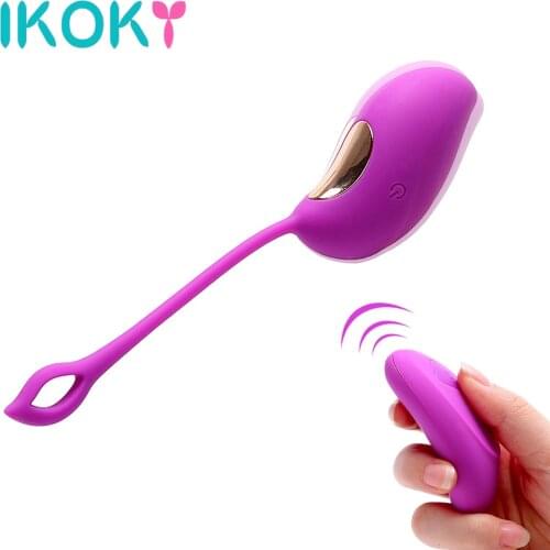 IKOKY Silicone Vibrator Vaginal Tight Exercise Vibrating Egg Remote Control USB Rechargeable G-Spot Massager Sex Toys for Women