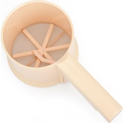 Flour Sieve Handhold Push Cup Manual pressing Fine Mesh Handy Flour Filter ABS Baking Tool Kitchen Gadget sifting powder safety
