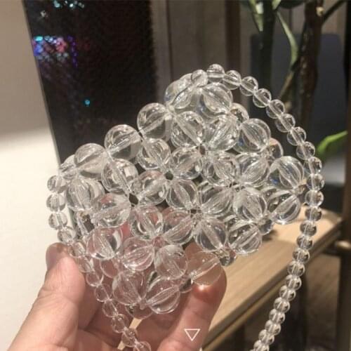 Handmade Beaded Messenger Bag Pearl Long Chain Mini Small Crossbody Pack Girl Beautiful Celebrity Woven Small bag Shoulder Tide