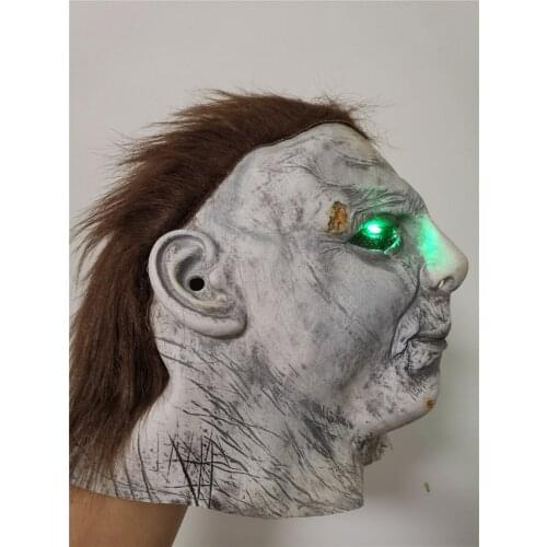 Led Halloween Horror Michael Myers Mask Cosplay Adult Latex Full Face Helmet Halloween Party Scary Props Toy
