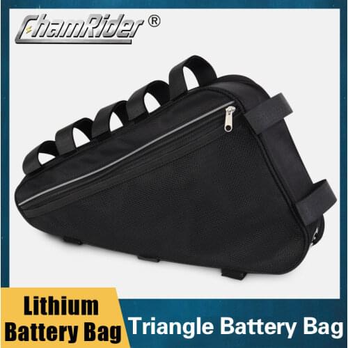 36V 48V 60V 72V E-BIKE Electric Bicycle Triangle Battery Bag Black Bicycle Frame Triangle Bags load 126 cells