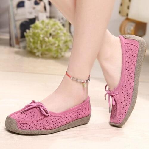 Casual Womens Flats Leisure Pink Loafers Summer Ballerina Woman Shoes Comfortable Slip On Fashion Nurse Soft Shoes Size 35-41