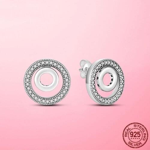 2021 New Korean Silver Earring 925 Sterling Silver Circle Stud Earrings for Women Fashion Women Earrings 2021 brincos s925