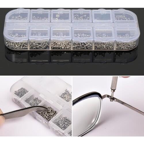 1100pcs Portable For Watch Clock Multifunction Accessories Eye Glasses Repair Kit Stainless Steel Screws Sunglasses Assorted