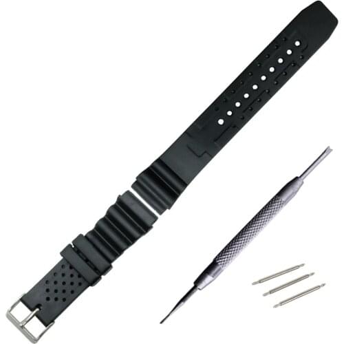 18 20 22mm Black Replacement Silicone Rubber Straight End Wrist watch Band Strap Belt Silver Polished Pin Spring Bar Buckle