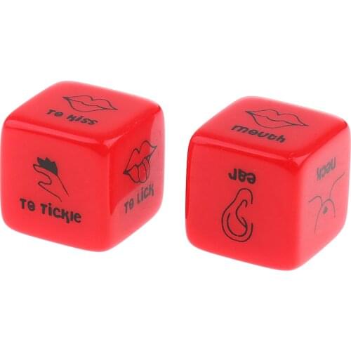 2Pcs/Pair 18mm Dice Set Red Acrylic Club Party Sex Adult Gambling Dice Board Game Couples Toy Novelty Love Funny Punishment