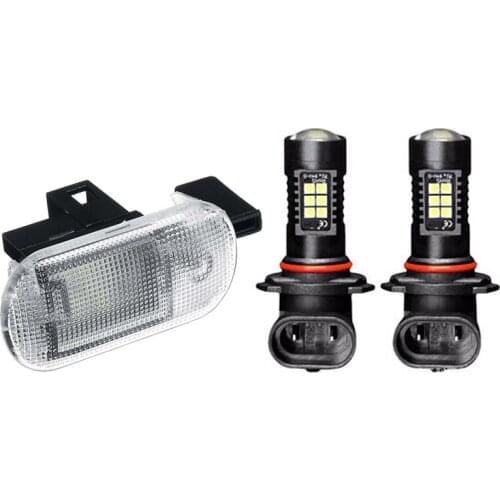 2x Canbus H8 3030 21Smd LED Drl Fog Light Bulbs for Skoda Superb & 1x Car Glove Box Light Storage Compartment Light