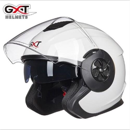 2019 New Knight Safety Protection Retro Half Face Motorcycle Helmet Double lens Motorbike helmets Made of ABS with PC Visor Lens