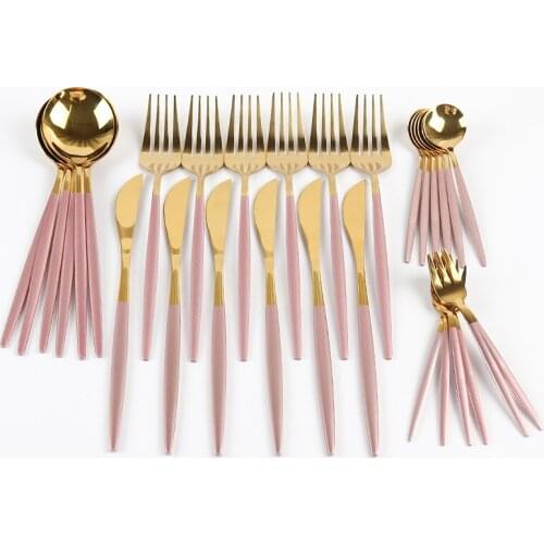 30pcs Stainless Steel Tableware Family Hotel Creative Western Cutlery Food Knife Fork Spoon Dinnerware Kitchen Supplies Set