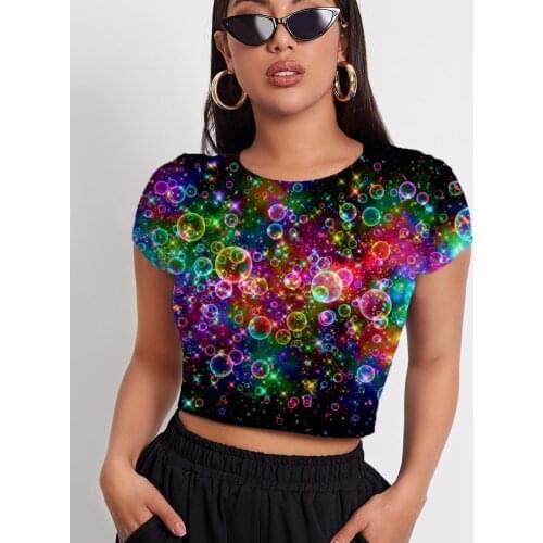 3d Tshirt Rainbow T shirt Women Colorful T-shirts 3d Abstract Tshirts Casual Psychedelic Shirt Print Womens Clothing Punk Rock