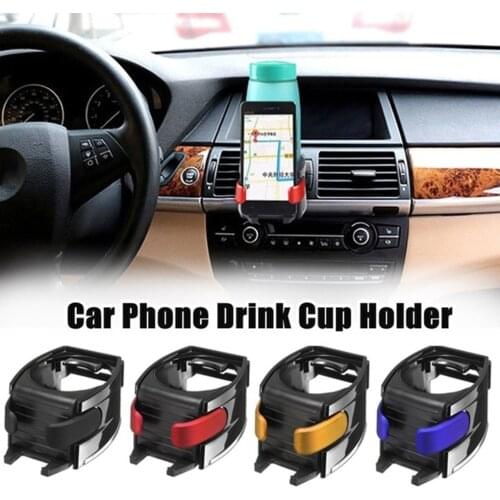 Car Air Vent Drink Cup Bottle Holder 2 in 1 Adjustable Mobile Phone Mount Bracket Stand Cradle In Stock