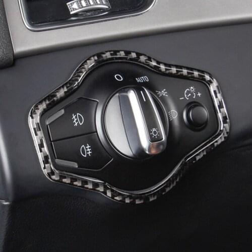 SBTMY Automobile headlamp switch carbon fiber decorative frame for Audi A4L A5 Q5 Car Styling Accessory