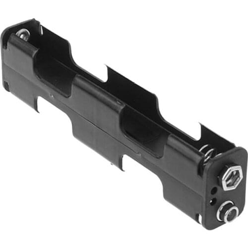 Battery Holder 4 x AA Long Strip Back Case 6V Dual Layers Double-sided Box 9V Button Plastic Battery Storage Container Case