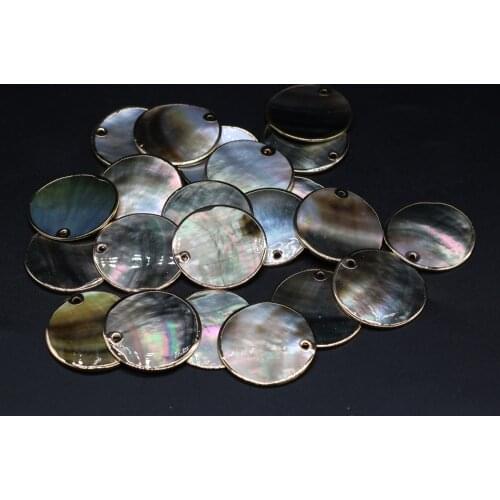 Natural shell black disc shaped shell beads for DIY jewelry making bracelets necklace earrings accessories size 30mm