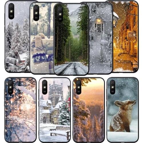 Landscape Winter Light Snow Silicone Cover For Xiaomi Redmi 9 9T 9C 8 7 6 Pro 9AT 9A 8A 7A 6A S2 5 5A 4X Plus Phone Case