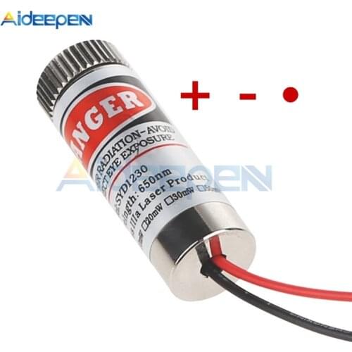 DC 3-5V 650nm 5mW Red Point / Line / Cross Laser Module Head Glass Lens Focusable Industrial Class Adjustable Beam