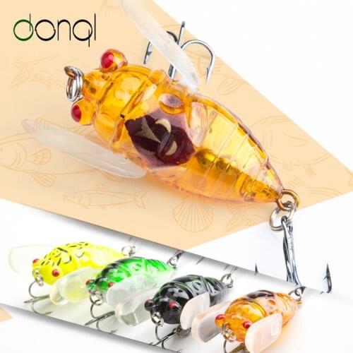 DONQL 1Pcs Crankbait Lure Insects Cicada Artificial Fishing Lure 5cm 6g Floating Topwater Minnow Hard Baits Fishing Tackle
