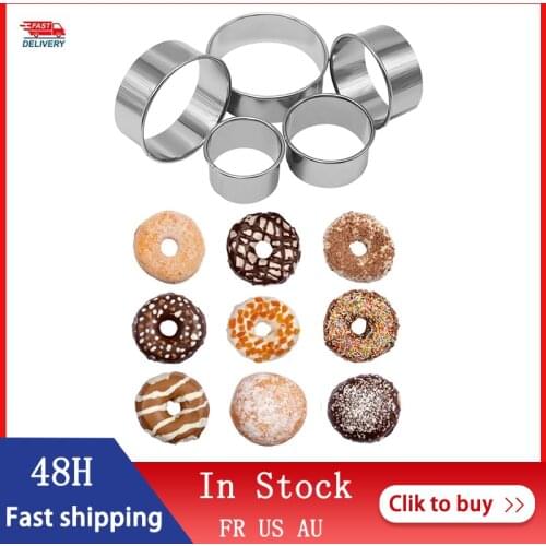 5Pcs/Set Round Biscuit Cutter Mold Stainless Steel Pastry Dough Cutting Kitchen Home DIY Baking Mold 6/7/8/9/10 cm Cutting Tools