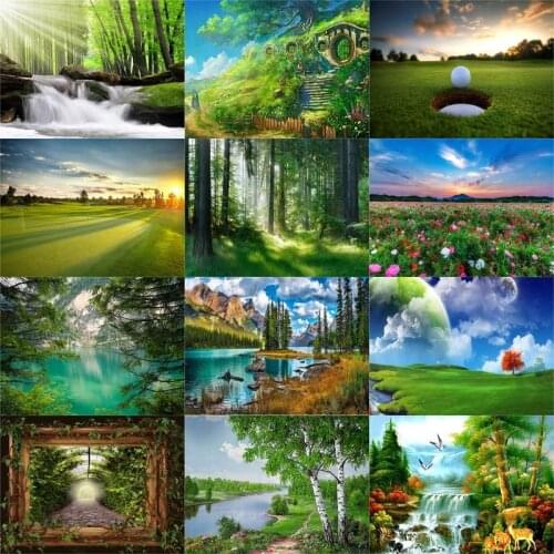 GATYZTORY Diamond Painting Mountain Rivers Landscape Diy Full Diamond Embroidery Scenery Mosaic Picture Of Rhinestone Home Deco