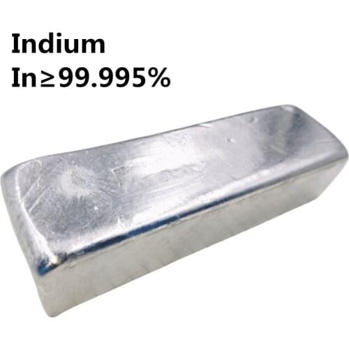 High Purity Indium Ingot Metal Indium Block 99.995% Pure In 4N5 Elemental Indium Experiment Analysis AR Grade Indium