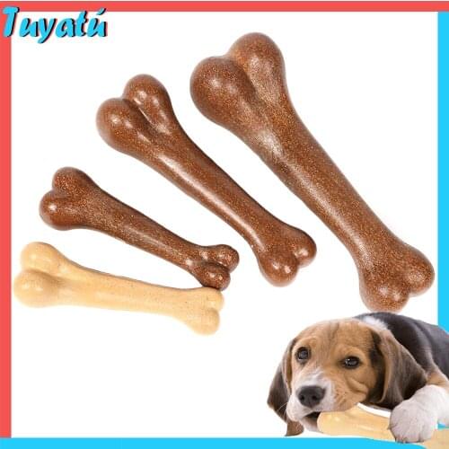 Interactive Dog Chew Toy for Large Small Dogs Teeth Clean Bone Dog Chewing Toys Bacon Flavor PP Wood Durable Environmentally Pug