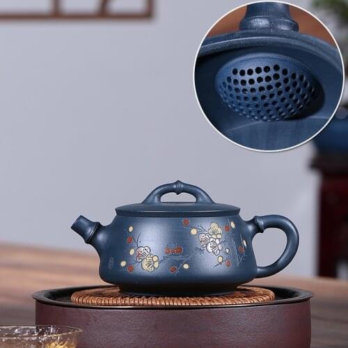 Yixing Purple Clay Zisha Teapot Ore Mud Plum Kung Fu Pot Kettle with Ball Filter Chinese Teaware
