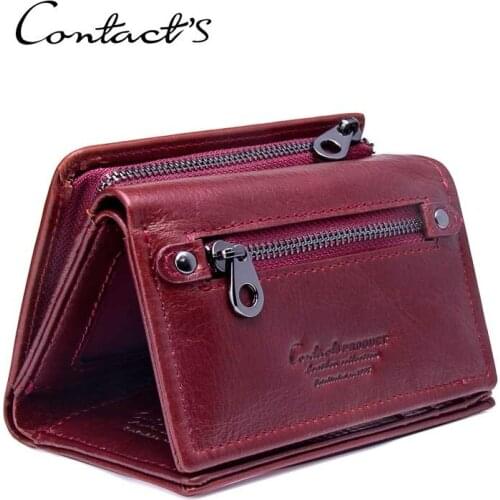 Genuine Leather Wallet Fashion Casual Leather Wallet Multi-card Slot Three-fold Top Layer Cowhide Short Wallet for Ladies