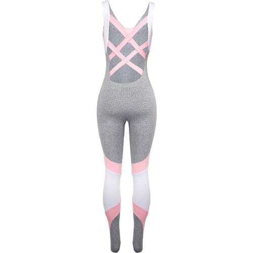 Cutout Back Crisscross Exercise Yoga Suit One-Piece Ladies Gym Playsuit Clothes Exercise Sport Running Sportswear Yoga Jumpsuit