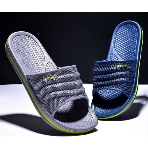 Men Bathroom slippers Non-slip massage Hotel home slides man Solid color soft Couple beach slippers Quick dry Large size