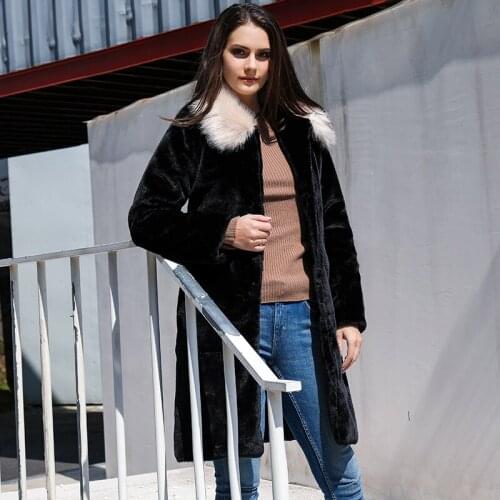 New Women Winter Fake Fur Long Jacket Black Faux Fur Coat Female Fashion Plus Size Coats Warm Overcoat Streerweat Outwear Coat