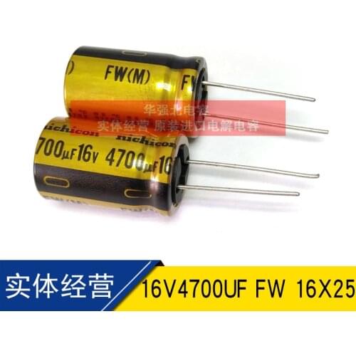 10pcs NEW NICHICON FW 4700UF 16V 16X25MM audio Electrolytic Capacitor 16V4700UF filter amplifier 16v 4700uf