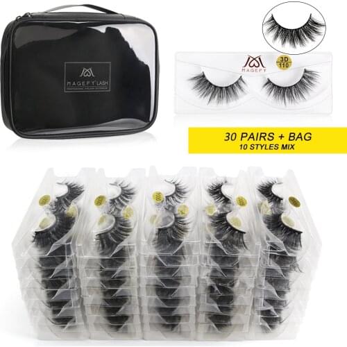 Mix 30/50/80 PCS Lashes In Bulk 3d Mink Lashes Natural Mink Eyelashes Wholesale False Eyelashes Makeup Lashes Free Storage Bag