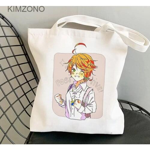 The Promise Neverland shopping bag cotton bolso handbag bolsa grocery bag sacola bolsas reutilizables fabric bolsa compra grab