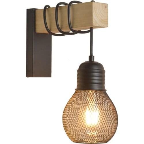 Retro Industrial Light Bar Corridor Bedside Wall Lamp Loft Net Cafe Lamp Personality Wood Aisle Wall Light