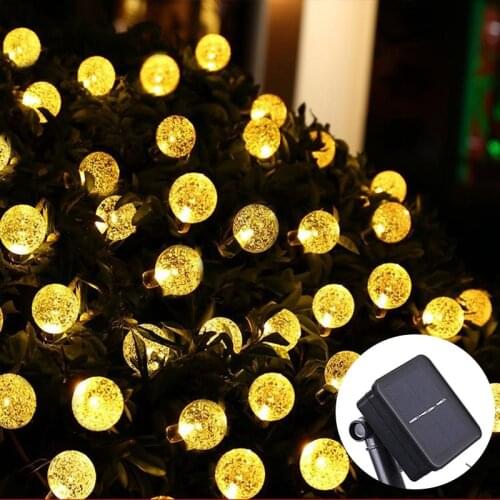 20 LED Solar Lamps Crystal Ball luz Waterproof Colorful Warm White fairy light Garden Decoration Outdoor Solar Led