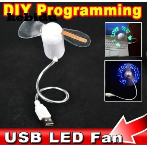 Kebidu USB Gadgets DIY Programmable Fan Flexible usb LED FanLight Can Reprogramme Any Text Words Advertising Character Messages