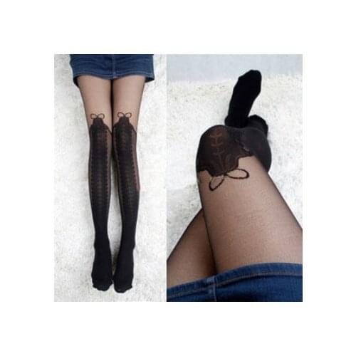 France Fashion Sexy Designs Jacquard Tights Womens Mesh Pantyhose Ladies Thin Transparent Stockings