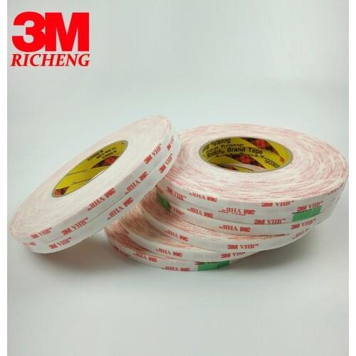 0.4mm Thick, 12mm*33M 3M 4920 VHB White Two Adhesive Foam Gasket Tape for Cellphone Tablet Auto Car Panel Window Screen Trim Fix