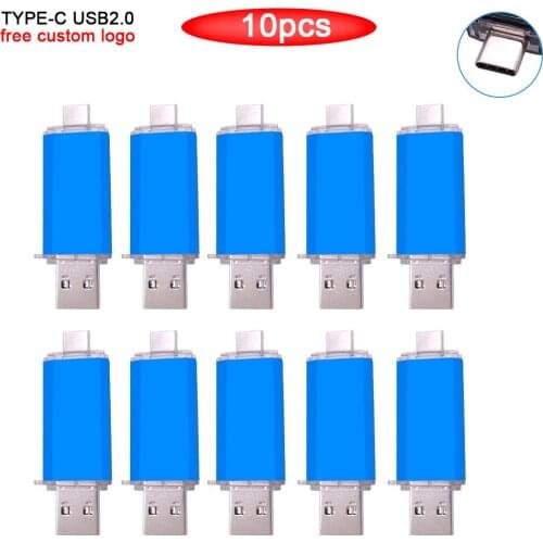 10pcs/lot PenDrive OTG USB 2.0 Flash Drive 128GB High Speed Pen Drive 64GB 32GB 16GB cle USB Memory Stick memoria usb