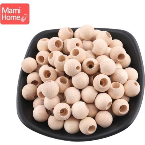 Mamihome 100pc Baby Teether Wood Beads DIY Making Bracelet BPA Free Baby Nursing Accessories Newborn Gifts Wooden Teething