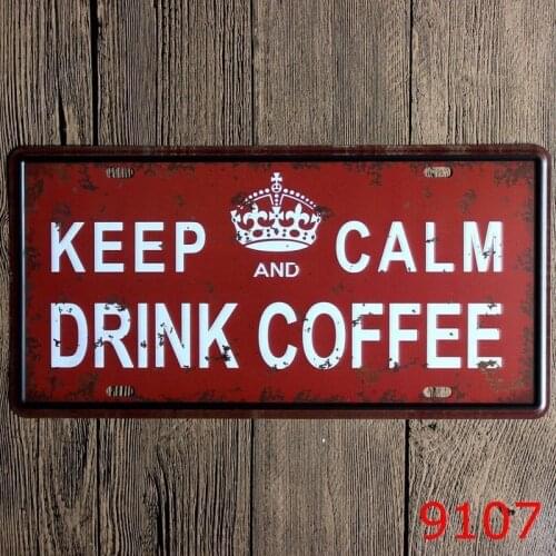 15x30cm Keep Calm and Drink Coffee Bar Pub Home Vintage Retro Poster Cafe Decor Metal Tin Sign