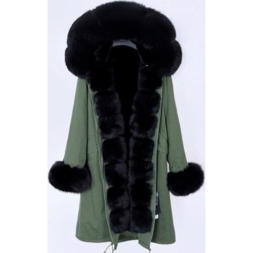 2020 Fashionable new S-7XL New Real Fox Fur Coat Winter Women Parkas Waterproof Plus Size Thick Warm Jackets Coats
